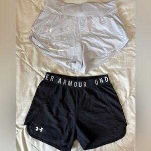 Under Armour Women's Black and Light Grey Athletic Shorts